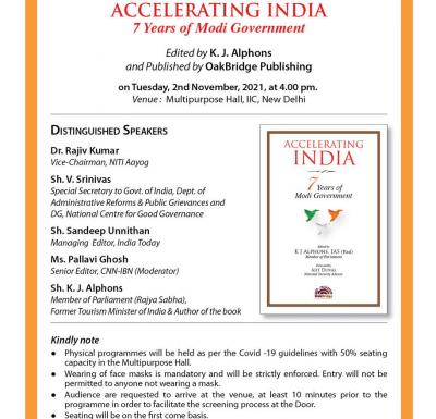 Book Review by V. Srinivas - Accelerating India - 07 Years of Modi Government by K.J. Alphons