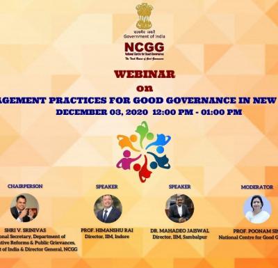 Introductory Comments at the Webinar on “ Management Practices for Good Governance in New India” on 03rd December 2020 – V. Srinivas