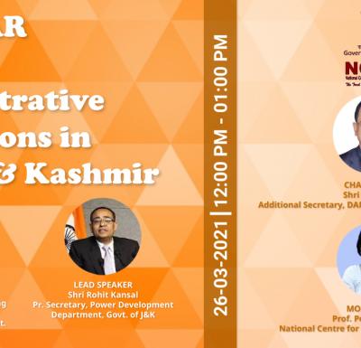 Introductory Comments at the Webinar on "Administrative Innovations in Jammu & Kashmir" on 26th March 2021 - V. Srinivas