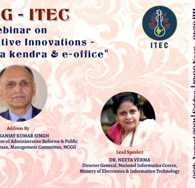 Dr. Neeta Verma, Director General, National Informatics Centre presented on Innovation in Governance - e-Office at the Webinar on "Administrative Innovations"