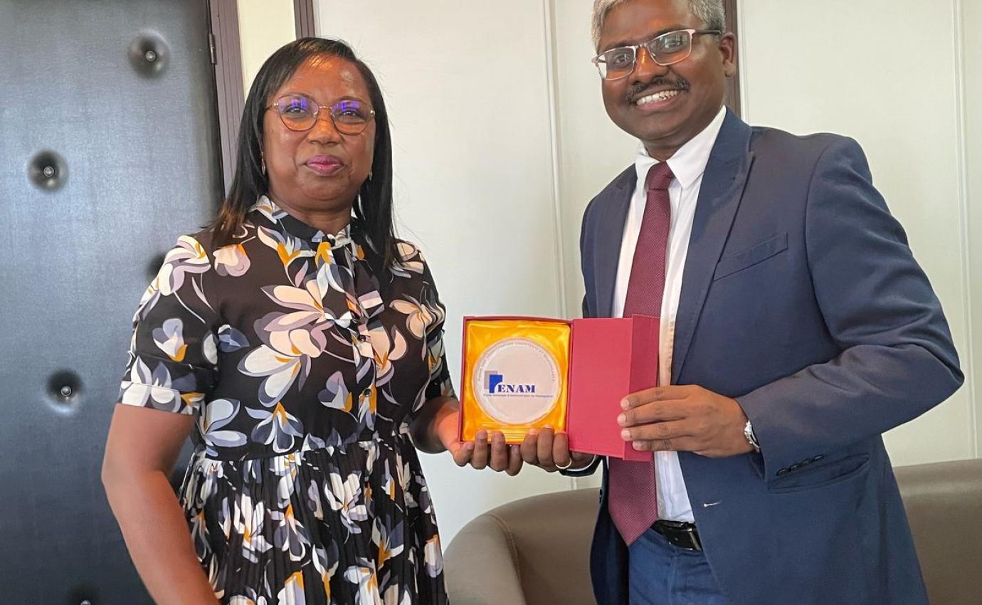 Dr. Surendrakumar Bagde, DG, NCGG & Mrs. Marie Agnes Anona, DG, ENAM signed an MoU on 25.03.25 in Antananarivo, Madagascar to enhance capacity-building training on public policy governance for Madagascar’s civil servants