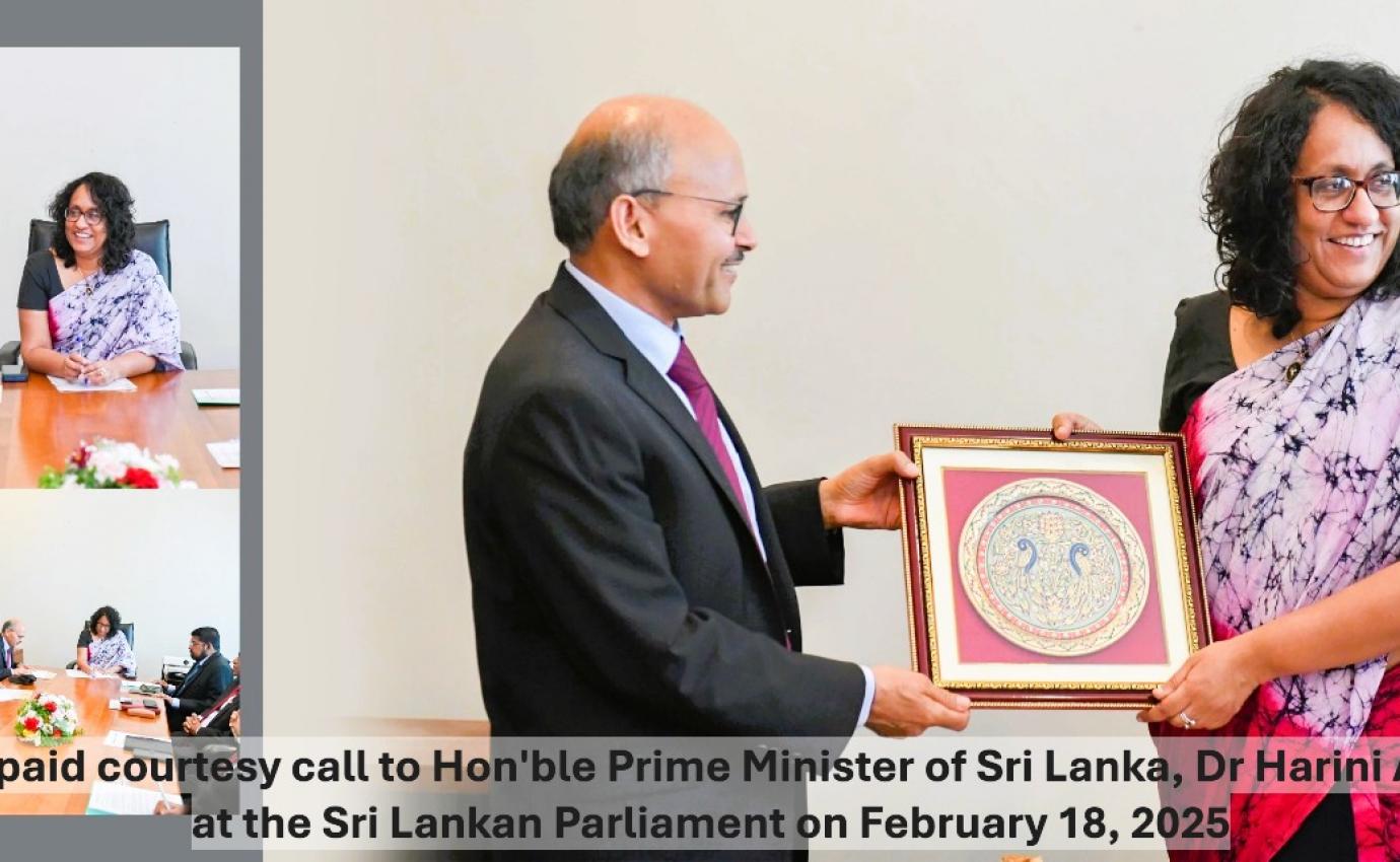 DG, NCGG paid courtesy call to Hon'ble Prime Minister of Sri Lanka, Dr Harini Amarasuriya at the Sri Lankan Parliament on February 18, 2025